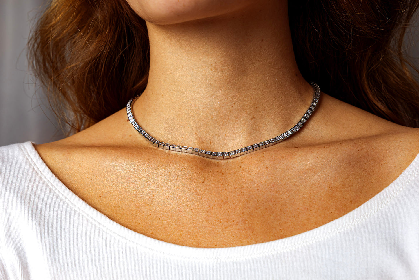 Erica Silver Square Tennis Bracelet