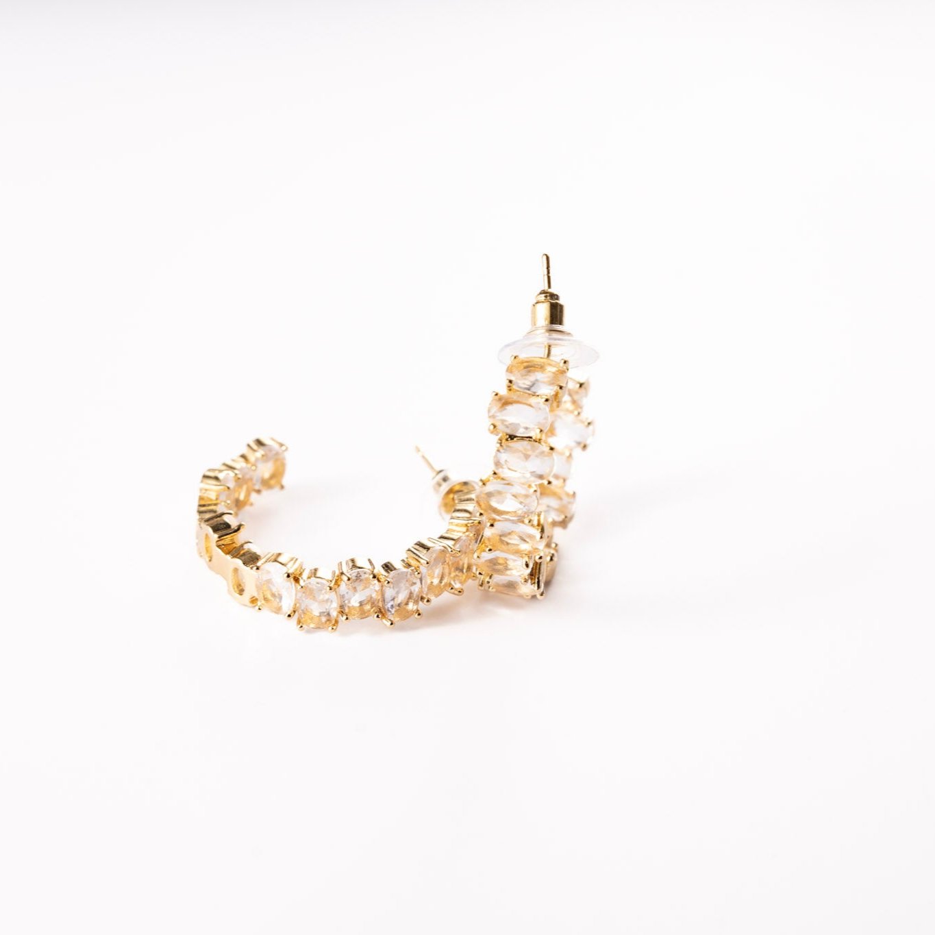 Hannah Oval Cut Hoop Earrings