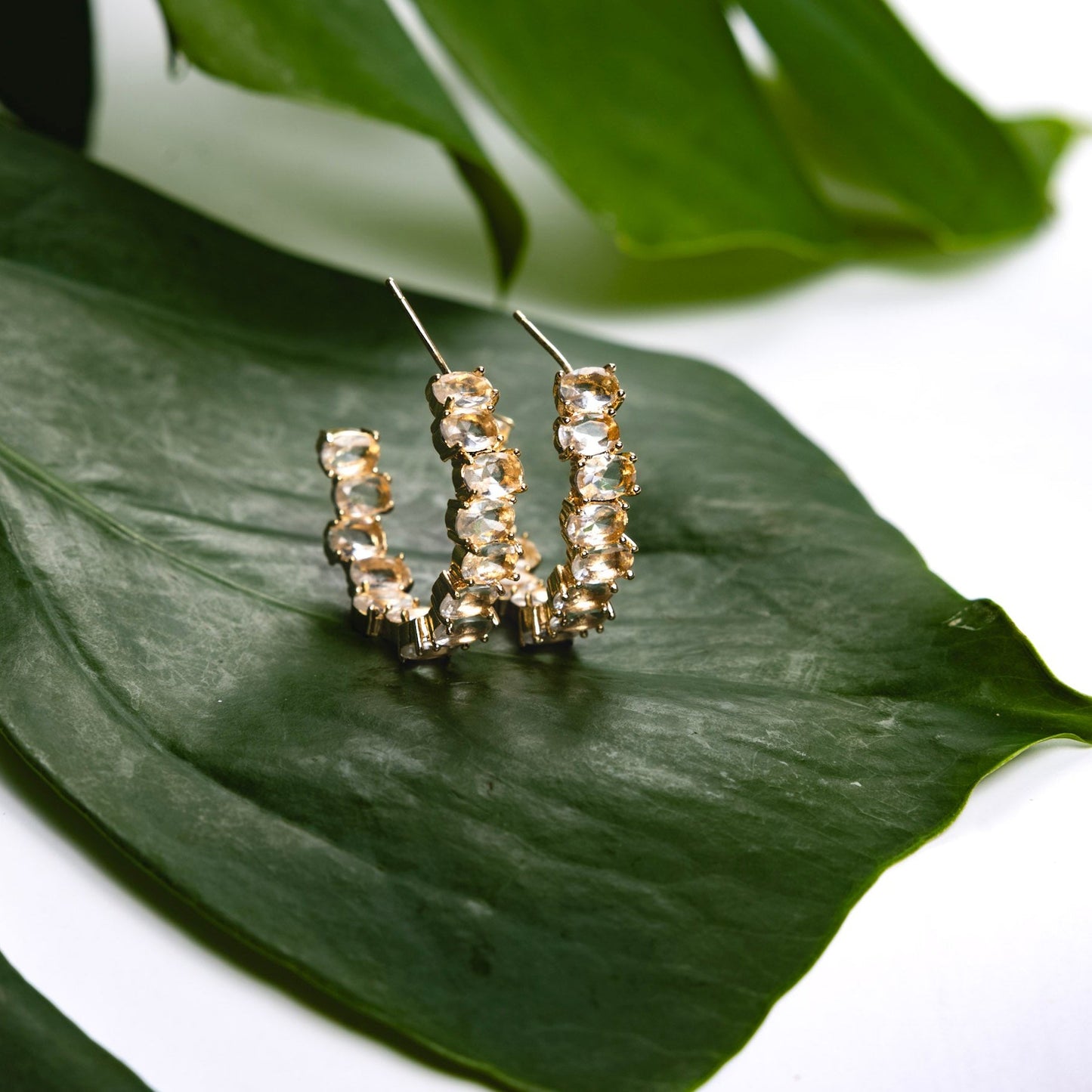 Hannah Oval Cut Hoop Earrings