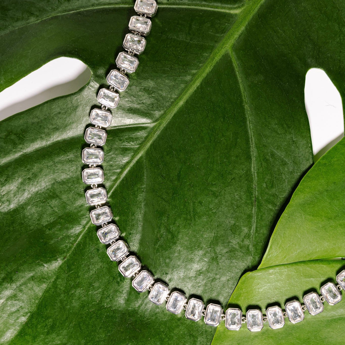 Lisa Rectangular Baguette Necklace