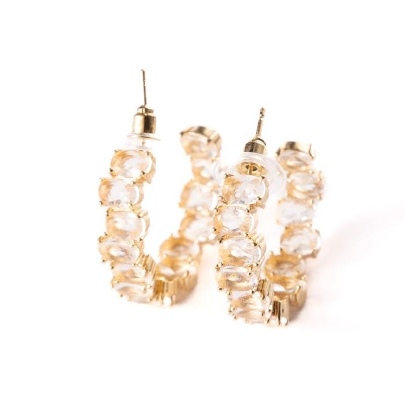 Hannah Oval Cut Hoop Earrings