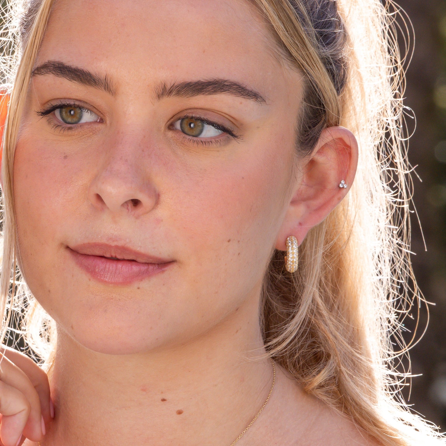Samantha Pave Hoop Earrings