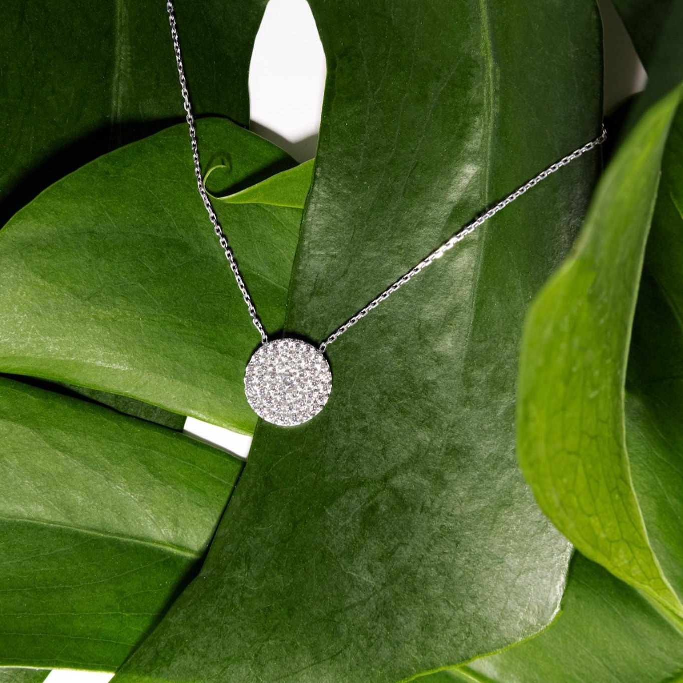 Amie Silver Pave Pendant Necklace