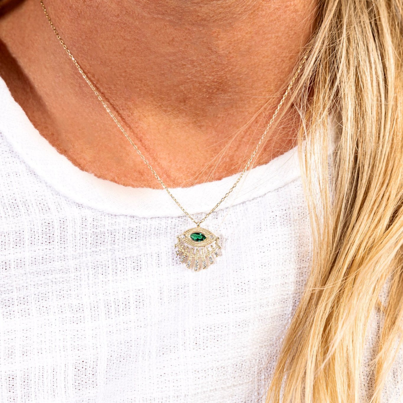 Sara Green Evil Eye Necklace