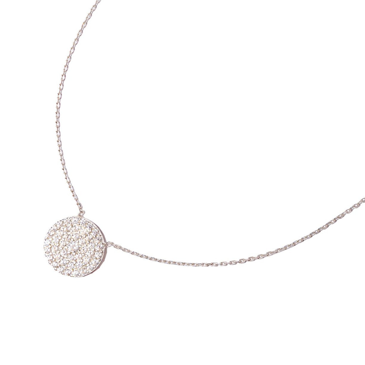 Amie Silver Pave Pendant Necklace