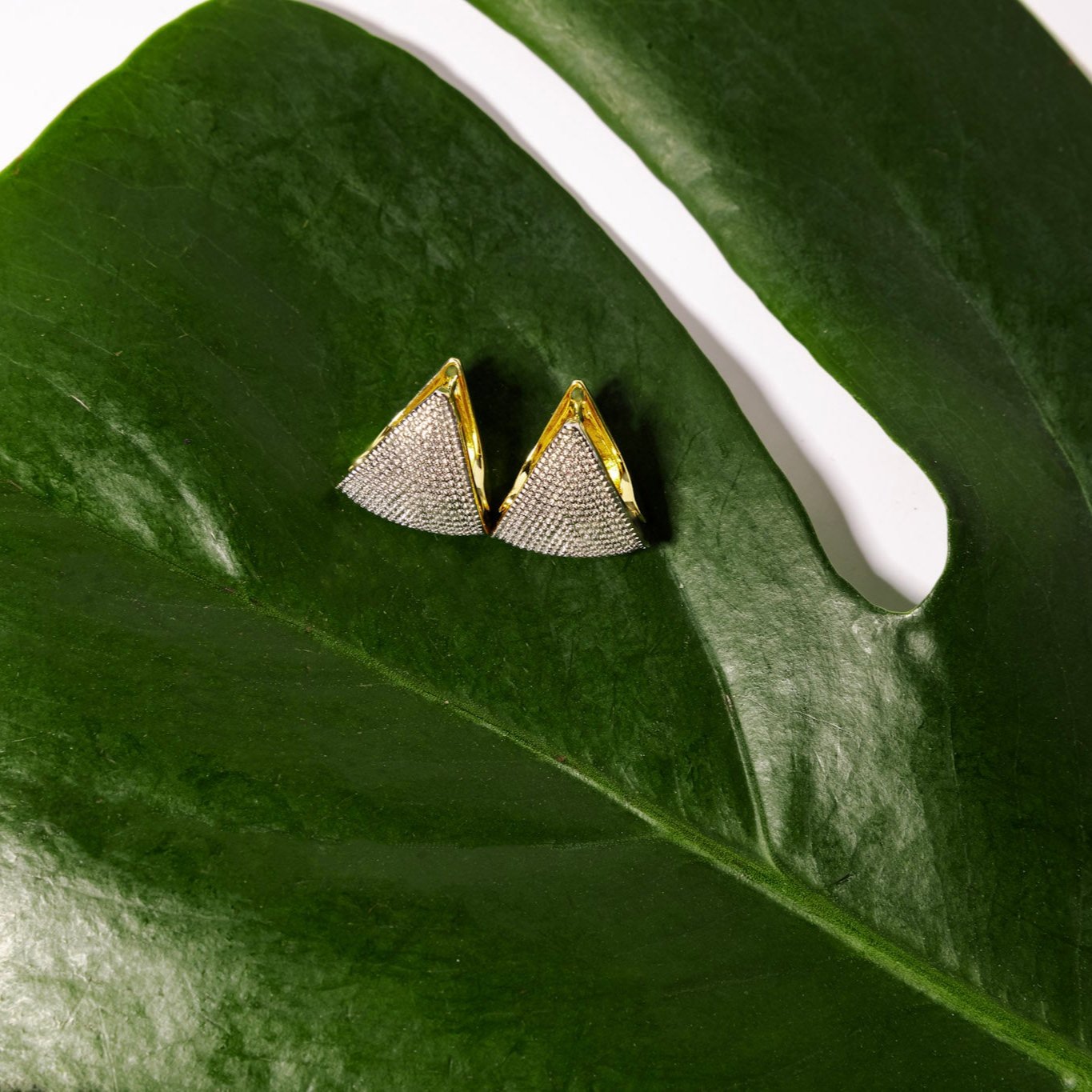 Dana Triangular Modern Huggie Earrings